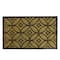 Decorative Design Black Rubber & Coir Outdoor Rectangular Door Mat, 30" x 18"